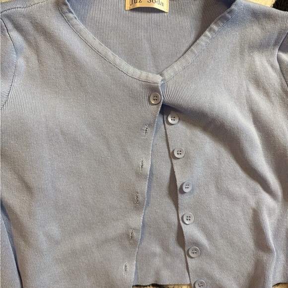 Light Blue Button-Up Cardigan - Picture 2 of 2